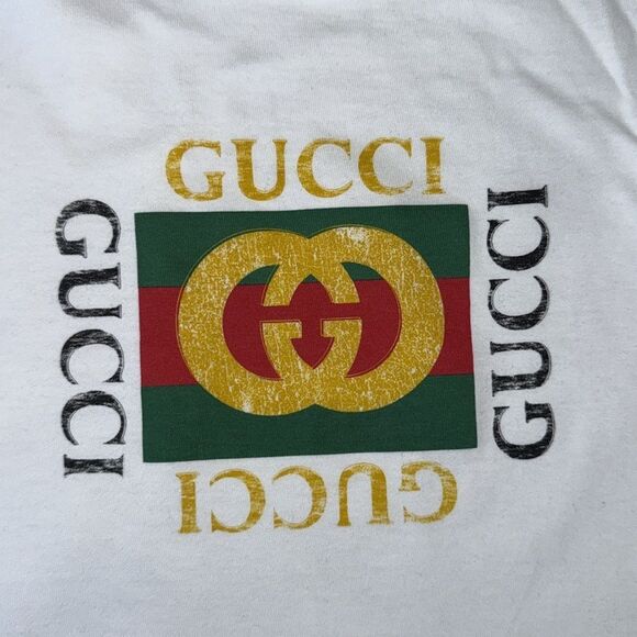 Gucci White and Green Short Sleeve Tees 36M - Picture 6 of 8